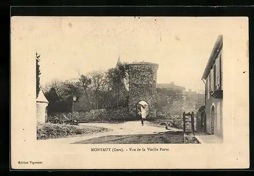 AK Montaut, Vue de la Vieille Porte