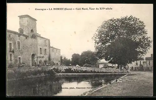 AK La Romieu, Coté Nord, Tour du XIVe siècle