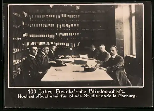 Fotografie unbekannter Fotograf, Ansicht Marburg, 100 Jahre Braille'sche Blindenschrift, Hochschulbücherei für Blinde