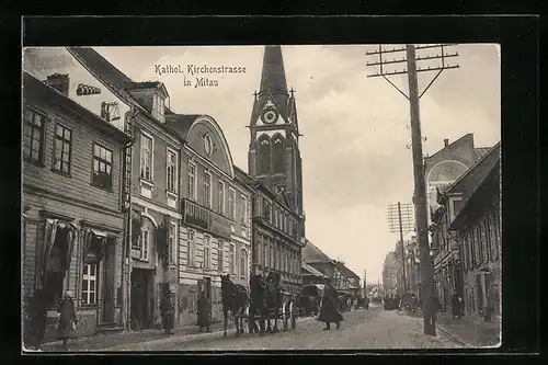 AK Mitau, Partie in der katholischen Kirchstrasse