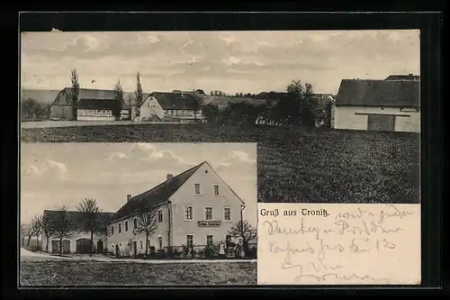 AK Tronitz, Gasthaus, Teilansicht