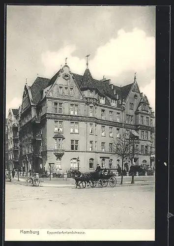 AK Hamburg, Kutsche auf der Eppendorferlandstrasse