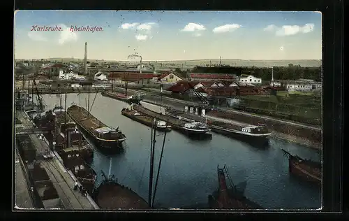 AK Karlsruhe, Partie im Rheinhafen