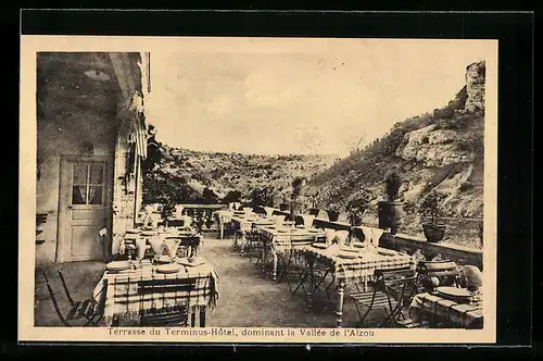 AK Roc-Amadour, Terminus-Hotel, Terrasse