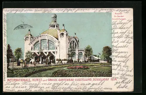 AK Düsseldorf, Internationale Kunst- und grosse Gartenbau-Ausstellung 1904, Pavillon für Sonderausstellungen