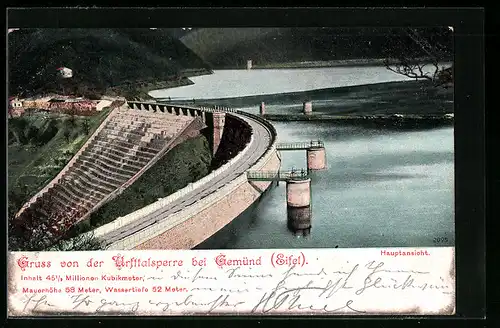 AK Gemünd /Eifel, Die Urfttalsperre, Hauptansicht