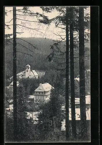 AK Kipsdorf i. sächs. Erzgeb., Kirche und Schule