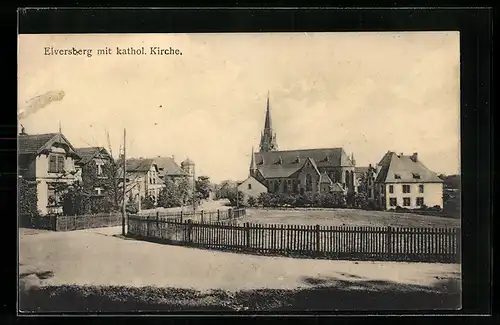 AK Elversberg, Ortsansicht mit katholischer Kirche