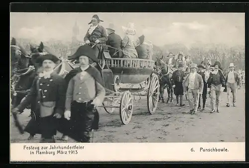 AK Hamburg, Festzug zur Jahrhundertfeier März 1913, Punschbowle