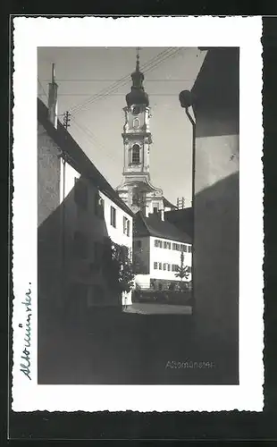 AK Altomünster, Strassenpartie mit Kirche