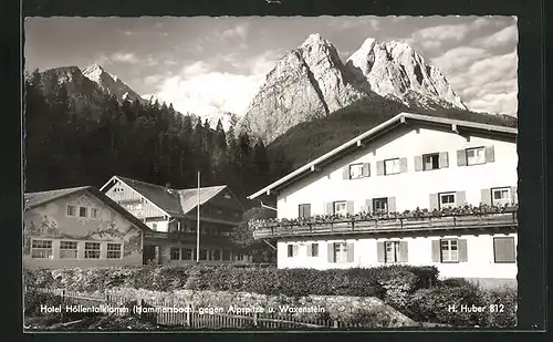 AK Hammersbach, Hotel Höllentalklamm gegen Alpspitze & Waxenstein