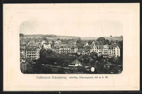 AK Schömberg /Württbg. Schwarzwald, Ort aus der Vogelschau