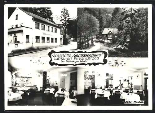 AK Friedrichroda, Aussen- und Innenansichten der Gaststätte Chausseehaus