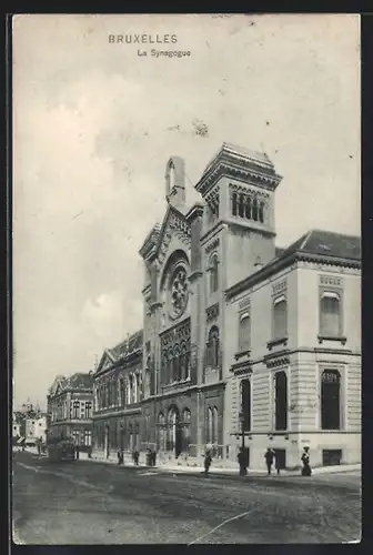 AK Brüssel / Bruxelles, Ansicht der Synagoge