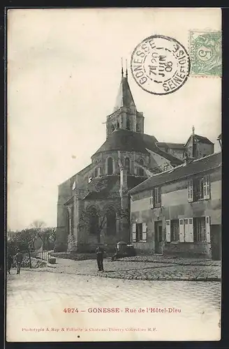 AK Gonesse, Rue de l`Hotel-Dieu, Strassenpartie