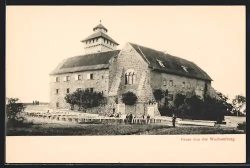 AK Arnstadt /Th., Veste Wachsenburg mit Besuchergruppe