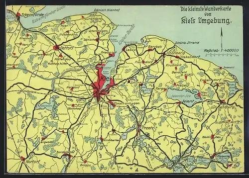 AK Kiel, Kleinste Wanderkarte von Kiels Umgebung