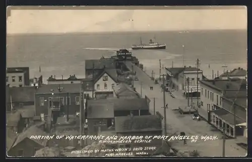 Foto-AK Port Angeles, WA, Portion of Waterfront and Harbor