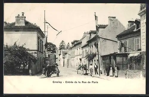 AK Groslay, Entrée de la Rue de Paris