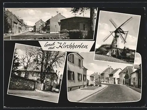 AK Kirchherten, Strassenpartie, Blick zur Mühle