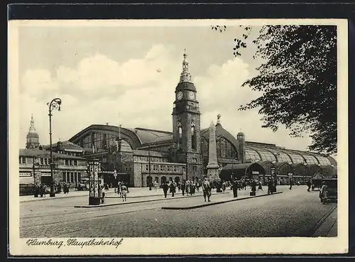 AK Hamburg-St.Georg, Strassenpartie am Hauptbahnhof