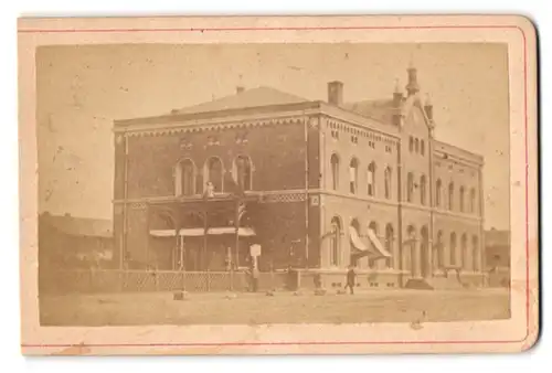 Fotografie A. Bohne, Aschersleben, Ansicht Aschersleben, Blick auf den Bahnhof