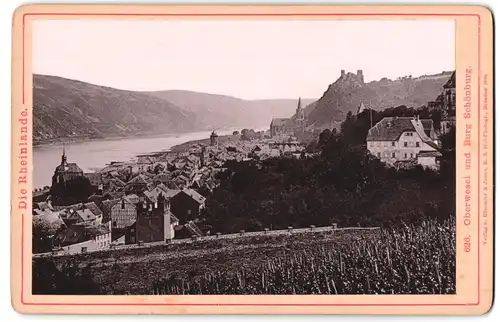 Fotografie Römmler & Jonas, Dresden, Ansicht Oberwesel, Teilansicht der Stadt mit Burg Schönburg