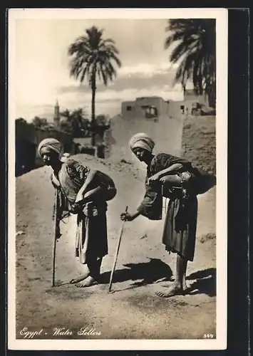 AK Egypt, Water Sellers, arabische Wasserverkäufer