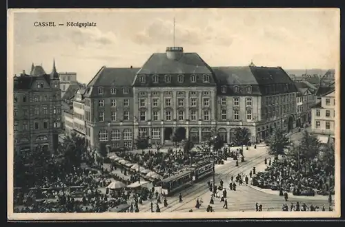 AK Cassel, Strassenbahn am Königsplatz