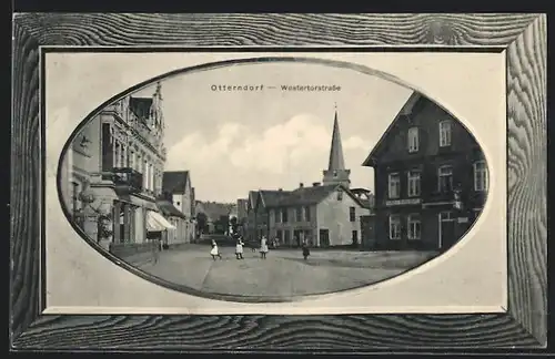 AK Otterndorf, Westertorstrasse mit Blick zum Kirchturm