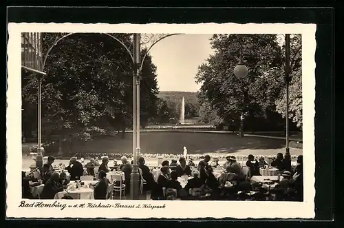 AK Bad Homburg v. d. H., Kurhaus-Terrasse und Kurpark