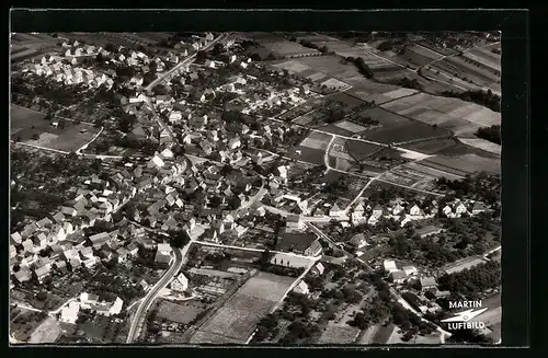 AK Grossrechtenbach bei Wetzlar an der Lahn, Fliegeraufnahme der gesamten Stadt