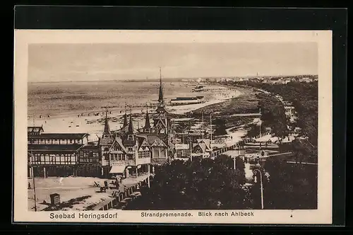 AK Heringsdorf, Strandpromenade mit Blick nach Ahlbeck