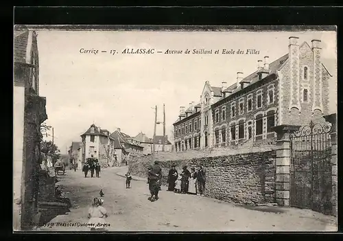 AK Allassac, Avenue de Saillant et Ecole des Filles