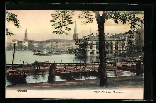 AK Hamburg, Alsterpavillon und Alsterdamm