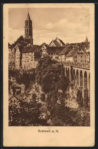 AK Rottweil, Teilansicht des Ortes