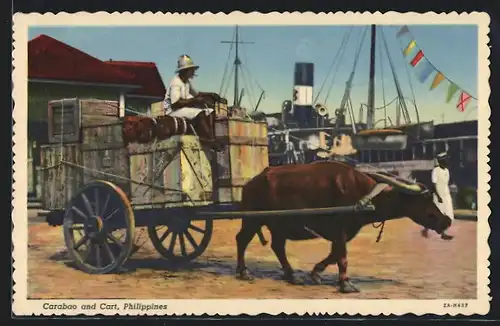 AK Philippines, Carabao Freight Cart, Ochsengespann