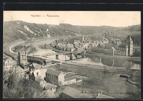 AK Hastière, Ortsansicht mit Brücke