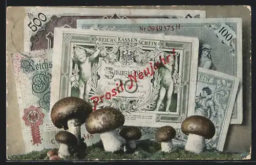 AK Geldscheine und Pilze