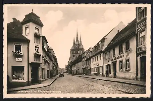 AK Lommatzsch, Döbelnerstrasse, Kirche