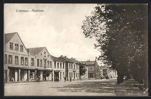 AK Uetersen, Marktstrasse mit Geschäften