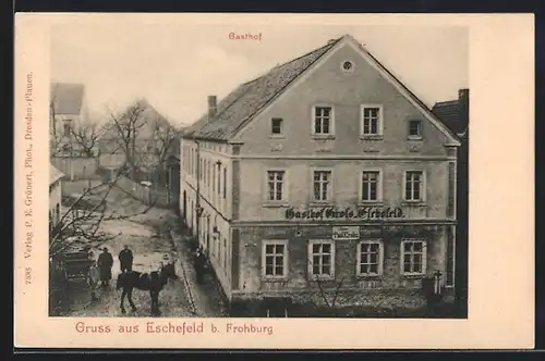 AK Eschefeld, Gasthof Gross-Eschefeld von Paul Krebs