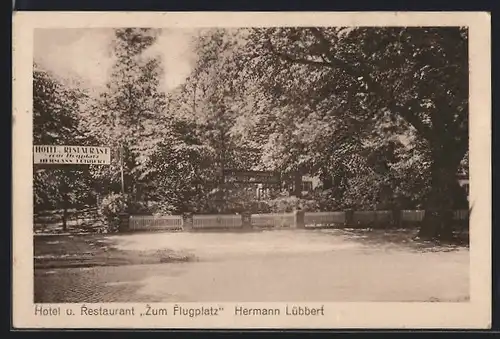 AK Hamburg-Fuhlsbüttel, Hotel und Restaurant Zum Flugplatz Hermann Lübbert