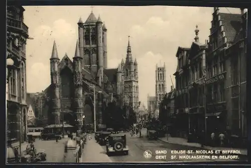 AK Gand, Eglise St. Nicolas et Beffroi