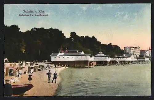 AK Sassnitz /Rügen, Badestrand und Familienbad