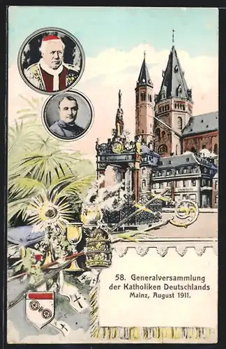 AK Mainz, 58. Generalversammlung der Katholiken Deutschlands 1911