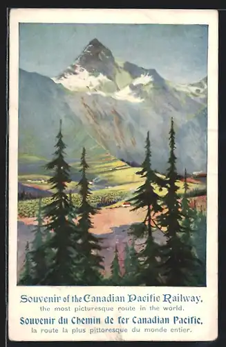 Künstler-AK Souvenir of the Canadian Pacific Railway, Landschaftsbild