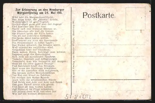 AK Hamburg, Margueritentag am 24. Mai 1911