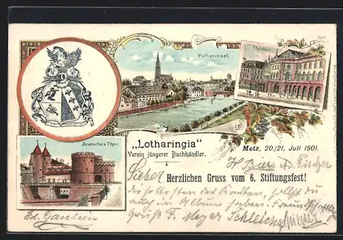 Lithographie Metz, 6. Stiftungsfest Verein jüngerer Buchhändler Lotharingia 1901