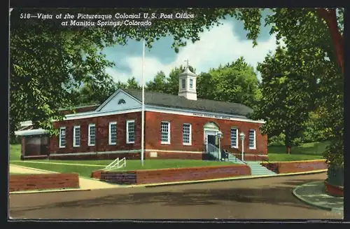 AK Manitou Springs, CO, Vista of the Picturesque Colonial United States Post Office